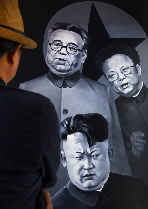 North Korean artist sun mu who was trained to paint propaganda now living in south Korea, National Capital Area, Seoul, South Korea