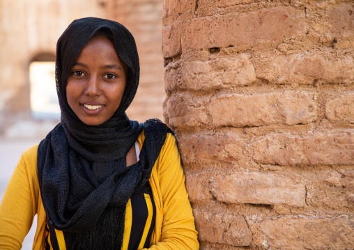 Smiling sudanese girl in Khatmiyah  mosque, Kassala State, Kassala, Sudan