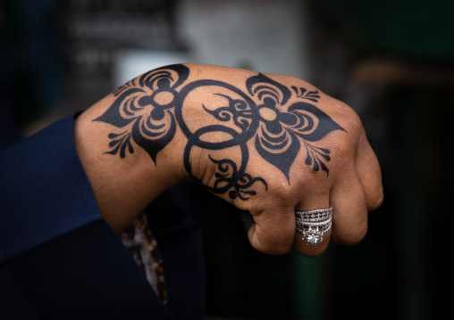 Woman hand painted with henna, Khartoum State, Khartoum, Sudan
