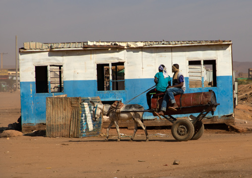 Sudanese men transporting water on a cart, Khartoum State, Omdurman, Sudan