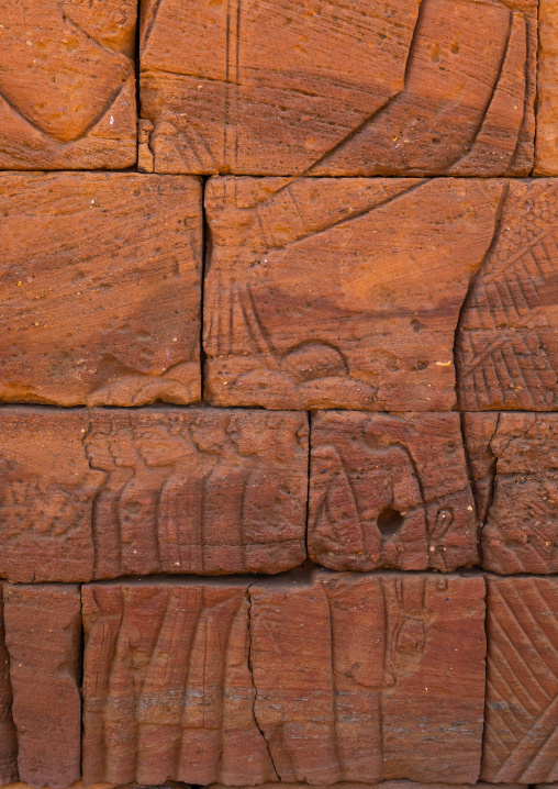 Lion temple of Apedemak relief depicting slaves, Nubia, Naqa, Sudan