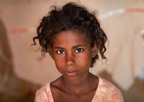 Portrait of a Beja tribe girl, Red Sea State, Port Sudan, Sudan
