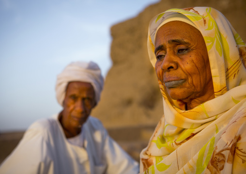 Sudan, Northern Province, Kerma, old sudanese couple