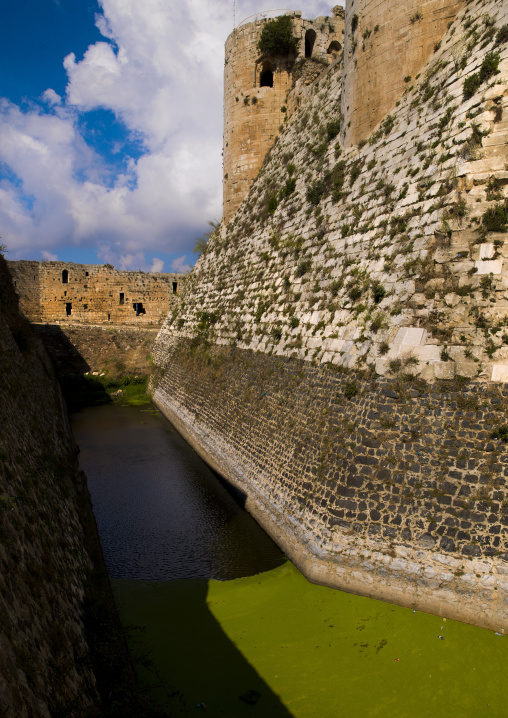 The Walls And Moat Of Krac Des Chevaliers, Homs, Homs Governorate, Syria