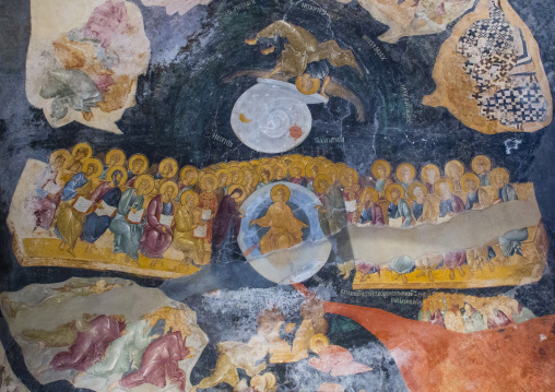 Fresco of the last judgment in the byzantine church of st. Savior in Chora, Edirnekapı, istanbul, Turkey