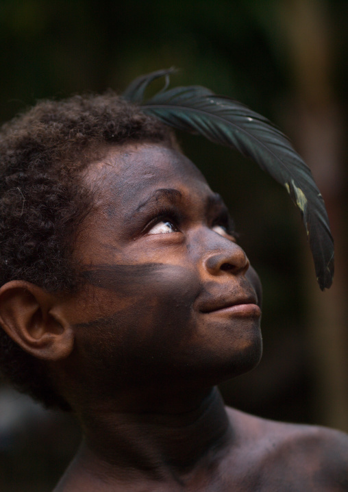 Portrait of a Small Nambas tribe child boy, Malekula island, Gortiengser, Vanuatu