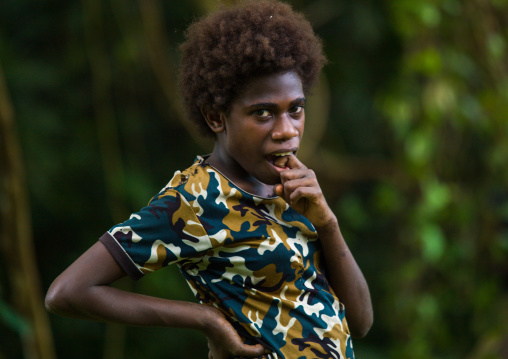 Portrait of a Ni-Vanuatu teenage girl, Malampa Province, Malekula Island, Vanuatu