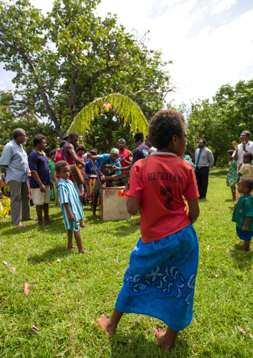 Musicians during a traditional wedding in the tribe, Malampa Province, Ambrym island, Vanuatu