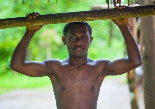 Ni-Vanuatu young man, Sanma Province, Espiritu Santo, Vanuatu