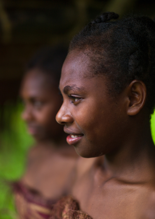 Smiling ni-vanuatu girls, Sanma Province, Espiritu Santo, Vanuatu