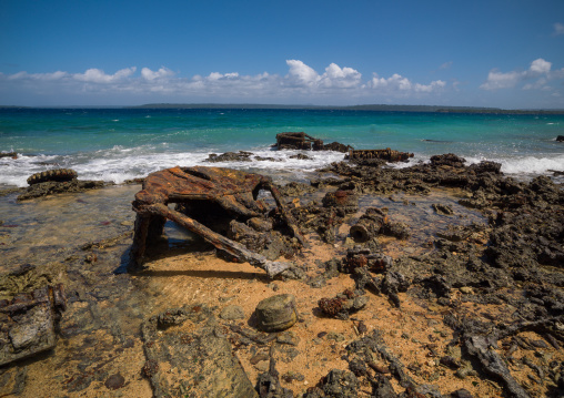 Million dollar point site where american military dumped goods off the beach at the end of World War Two , Espiritu Santo, Luganville, Vanuatu