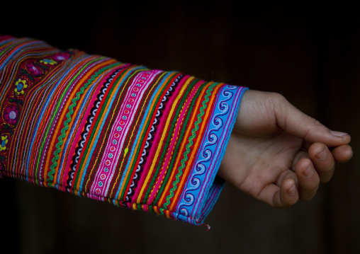Sleeve of a flower hmong traditional dress, Sapa, Vietnam