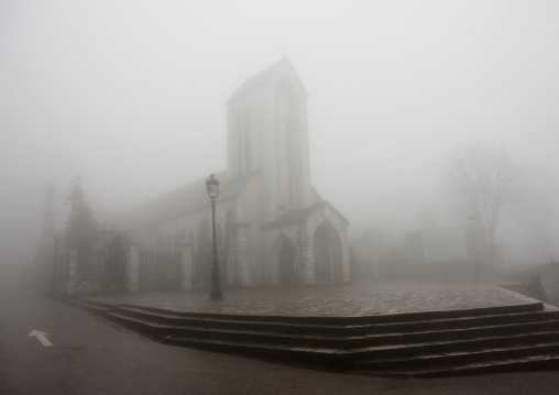 Church in the fog, Sapa, Vietnam