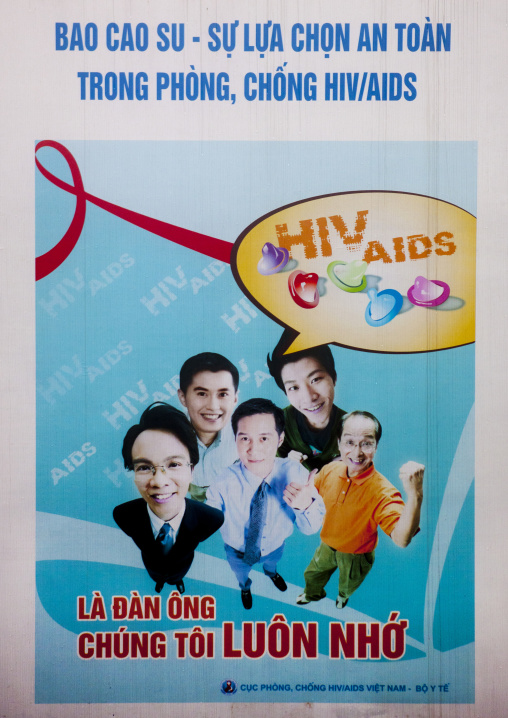 Poster of an awareness campaign against aids, Sapa, Vietnam