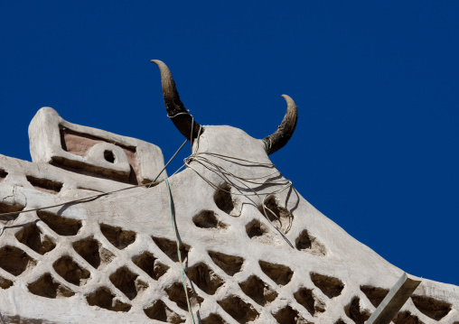 Ibex Horns On The Front Of A Traditional House, Sanaa, Yemen