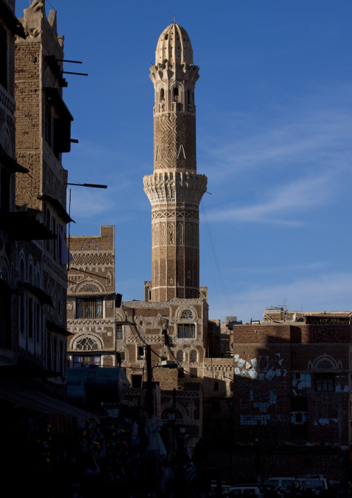 Traditionally Sculpted Minaret, Sanaa, Yemen
