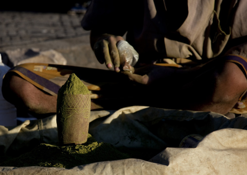 Detail Of Green Powder Sold In Sanaa Souq, Yemen