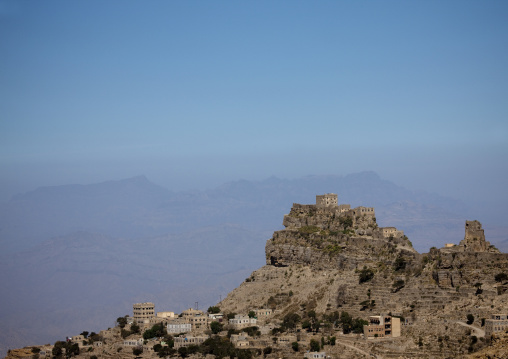 Village Posted On The Top Of A Mountain, Yemen