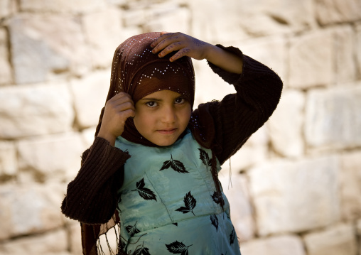 Girl Putting Her Scarf Straight, Thula, Yemen