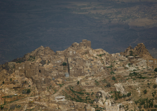 Fortified Village Of Shahara Merging With The Mountain, Yemen
