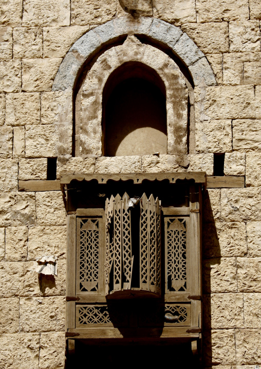 Mashrabiya On A Stone House, Amaan, Yemen