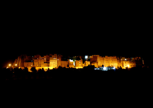 Panorama Of Shibam At Night, Yemen