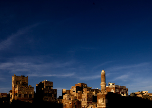 Amazing Light And Sky Over The Traditionally Sculpted Buildings Of Sanaa, Yemen