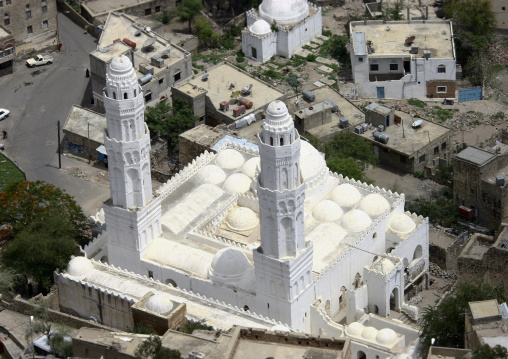 Overview Of A White Mosque, Taiz, Yemen