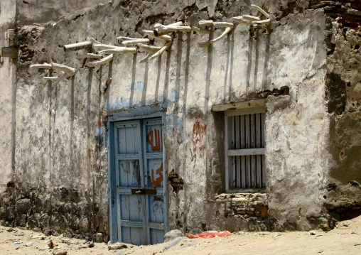 Front Of An Old House With Apparent Wooden Structure, Mocha, Yemen